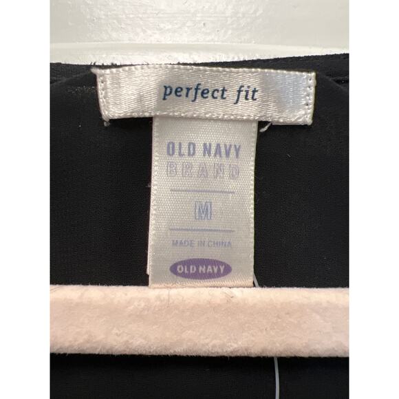 NWT Old Navy Women’s Perfect Fit Sheer Sleeveless V-Neck Blouse Top Size M Black - Picture 3 of 4